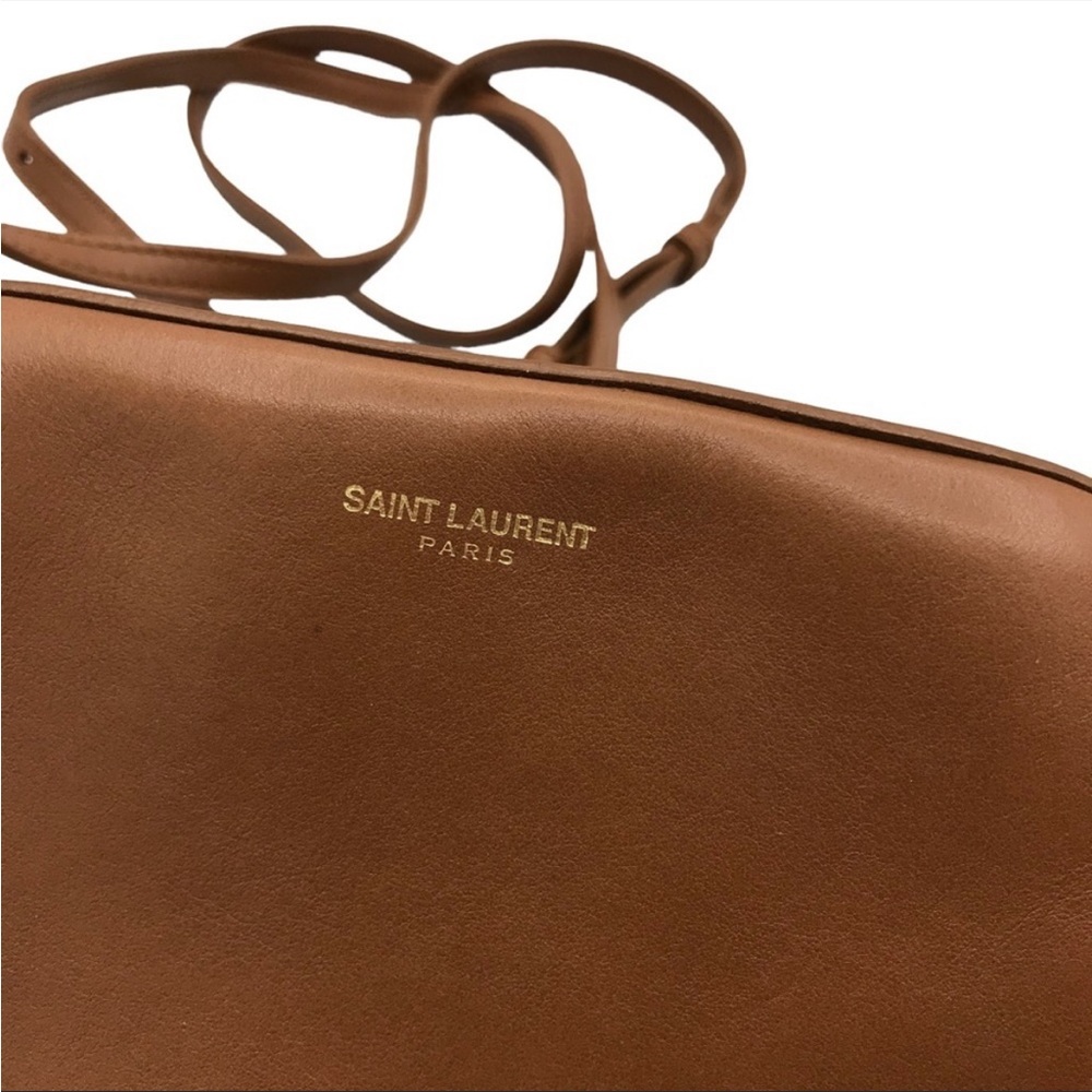 Saint Laurent Brown Leather Crossbody Camera Bag